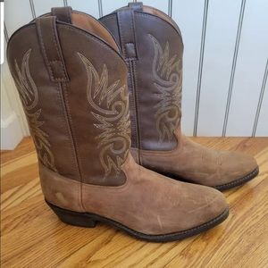 Laredo Men’s Western leather work boots, style #4242.  Tan/brown, size 12 D.